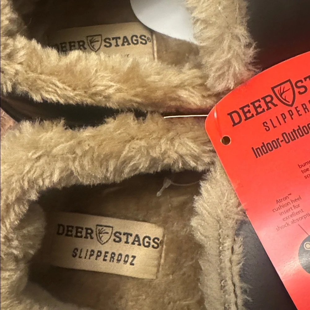 NWT, Deer Stags Men's Dark Brown Slip-Ons, Indoor/Outdoor Size 8